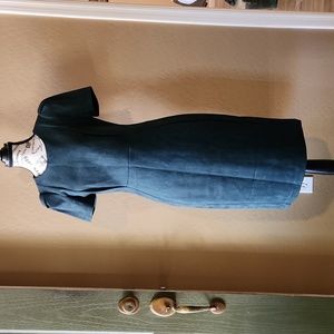 NWOT Calvin Klein Forrest Green Faux Suede Sheath Dress (547)